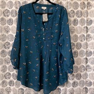 Plus size popover blouse